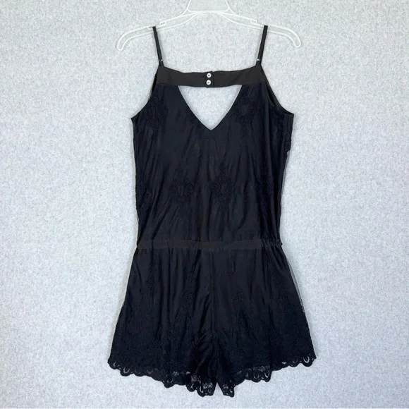 Chaser Romper Black Lace Size Small Spaghetti Straps Adjustable Cinch Waist NWT - Picture 8 of 16